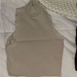 Zara Sleeveless Knit Top Light Cream